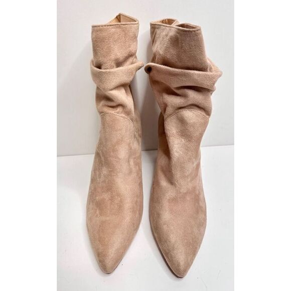 Jessica Simpson Slouch Ankle Boots Pointed Toe High Heel Neutral Tan Size 8 - Picture 5 of 8